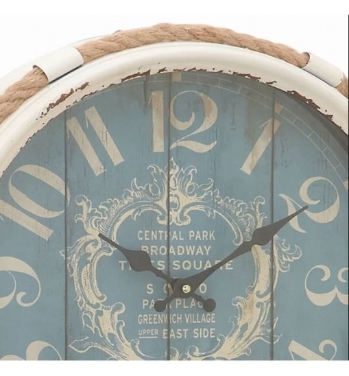 17-inch Nautical Blue Vintage Style Wall Clock