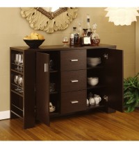 Modern Dining Buffet Sideboard Server in Cappuccino Finish