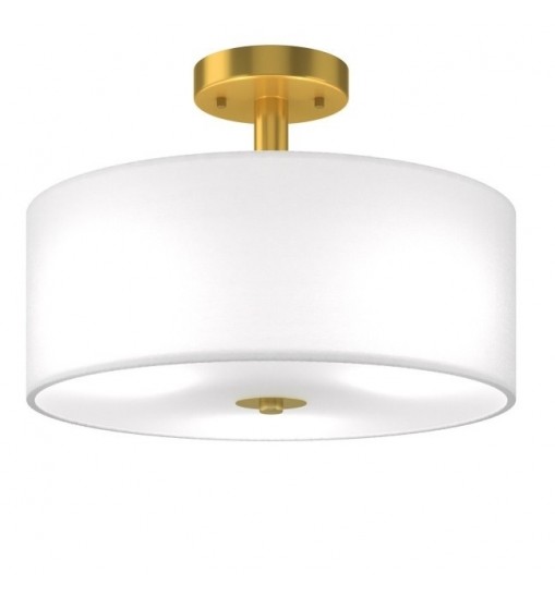 Modern 3-Light Ceiling Mount Glass Pendant Drum Lamp Chandelier White Bronze