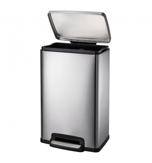 13-Gallon Kitchen Trash Can with Step Lid in Stainless Steel Finish