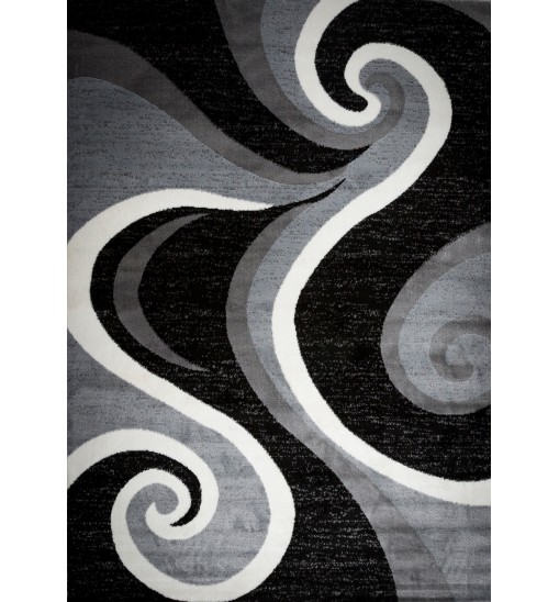 Blacksmith Swish Gray/Black Area Rug 5 ft. by 7 ft.