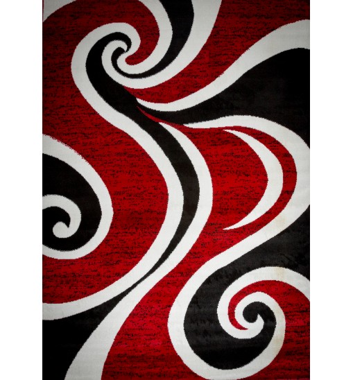 Mckenzie Red/Black/White Area Rug 5 ft. by 7 ft.