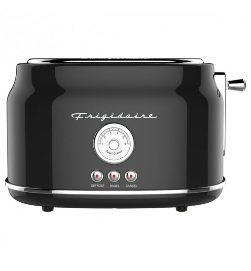 Frigidaire ETO102-BLACK 2-Slice 900-Watt Retro Stainless Steel Toaster (Black)