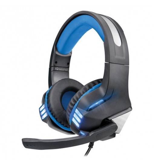 Supersonic IQ-480G - BLUE Pro-Wired Gaming Headset with Lights (Blue)