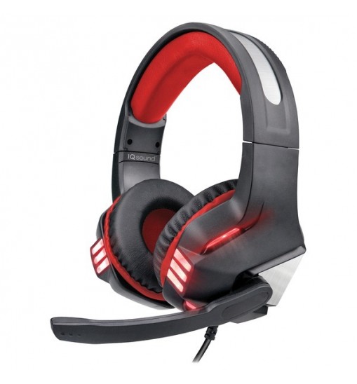 Supersonic IQ-480G - RED Pro-Wired Gaming Headset with Lights (Red)