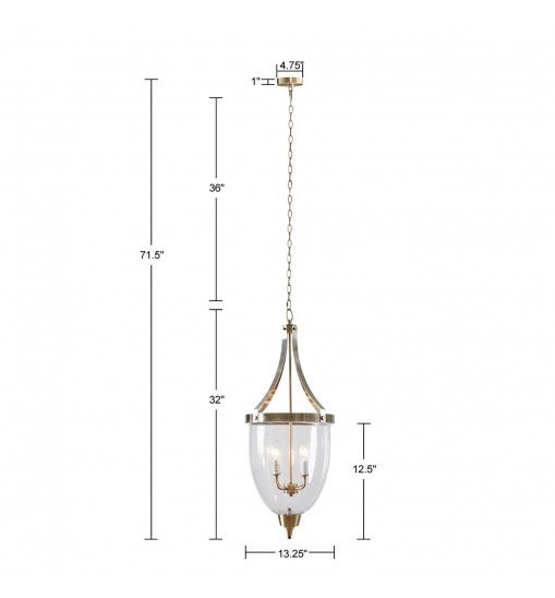 Camden 4-Light Glass Bowl Shaped Chandelier