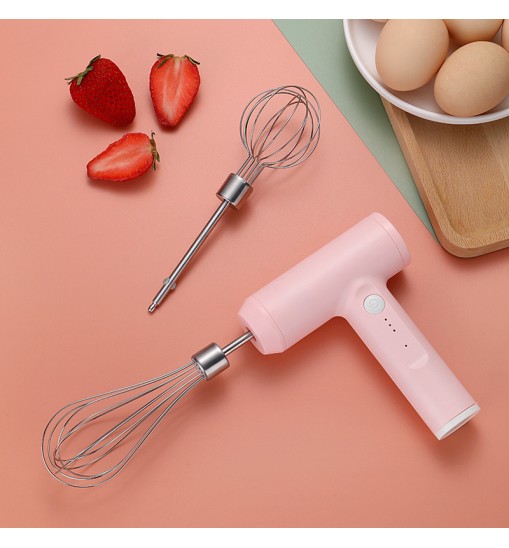 Electric Egg Beater With 2 Wire Beaters Portable Food Blender Whisk 3 Speeds Handheld Food Mixer ,USB Rechargeable Handheld Egg Beater