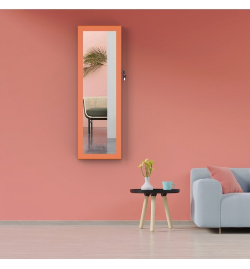 Fashion Simple Jewelry Storage Mirror Cabinet With LED Lights Can Be Hung On The Door Or Wall