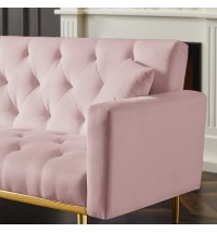 PINK Convertible Folding Futon Sofa Bed , Sleeper Sofa Couch for Compact Living Space.