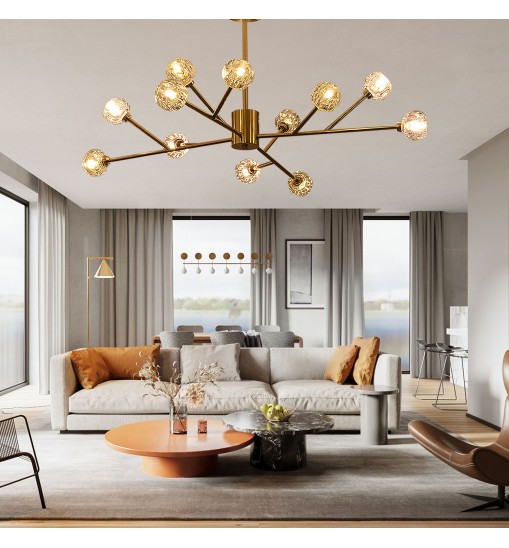 Modern American chandelier golden iron -12 bulb