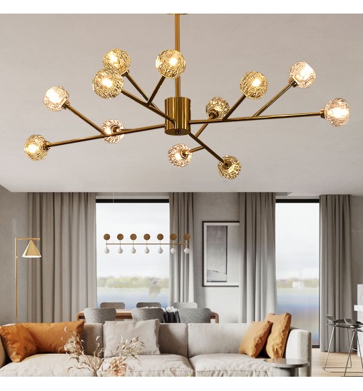 Modern American chandelier golden iron -12 bulb