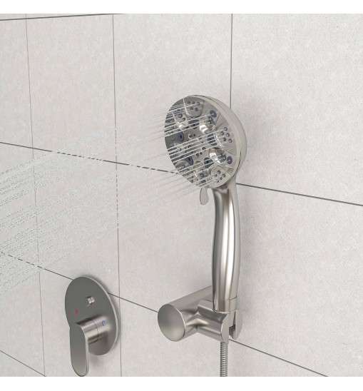 10" Rain Shower Head Systems, Dual Shower Heads, Brushed Nickel,Wall Mounted shower