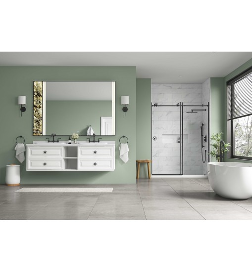 72*23*21in Wall Hung Doulble Sink Bath Vanity Cabinet Only in Bathroom Vanities without Tops