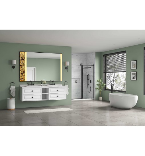 72*23*21in Wall Hung Doulble Sink Bath Vanity Cabinet Only in Bathroom Vanities without Tops