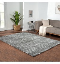 Sophie Talas Trellis Area Rug in Grey and Cream