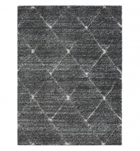 Sophie Talas Trellis Area Rug in Grey and Cream