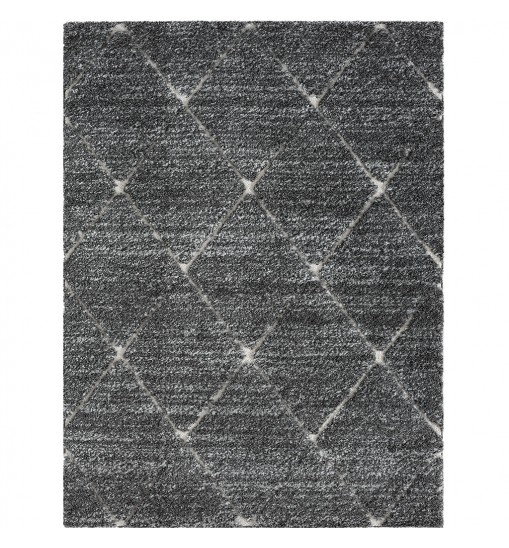 Sophie Talas Trellis Area Rug in Grey and Cream