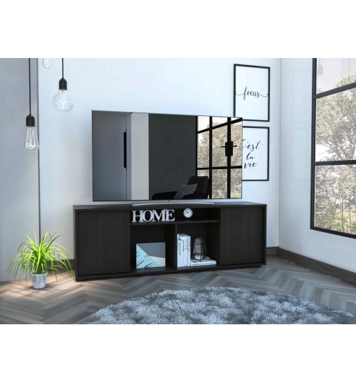 Falmouth Rectangle 3-Shelf TV Stand Black Wengue