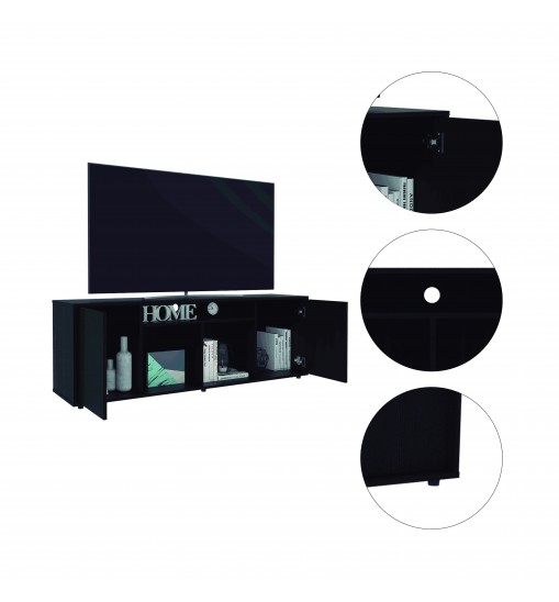 Falmouth Rectangle 3-Shelf TV Stand Black Wengue