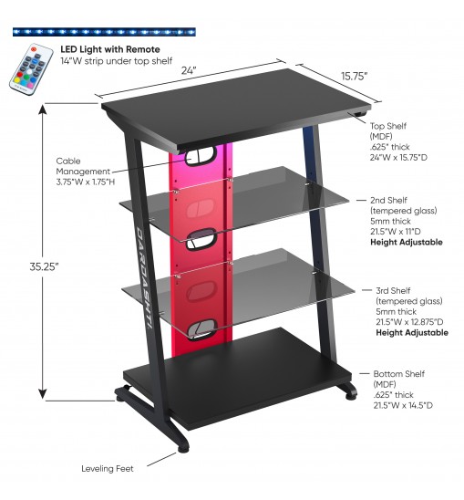 Dardashti Gaming Shelves S1-21 Red