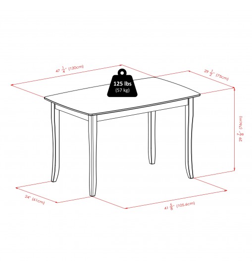 Inglewood 3-Pc Dining Table with Key Hole Chairs; Walnut