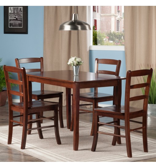 Inglewood 5-Pc Dining Table with Ladder-back Chairs; Natural