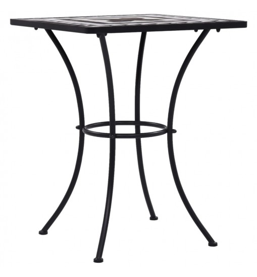 Mosaic Bistro Table Black and White 23.6" Ceramic