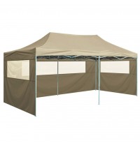 Professional Folding Party Tent with 4 Sidewalls 9.8'x19.7' Steel Cream