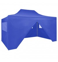 Professional Folding Party Tent with 4 Sidewalls 9.8'x13.1' Steel Blue