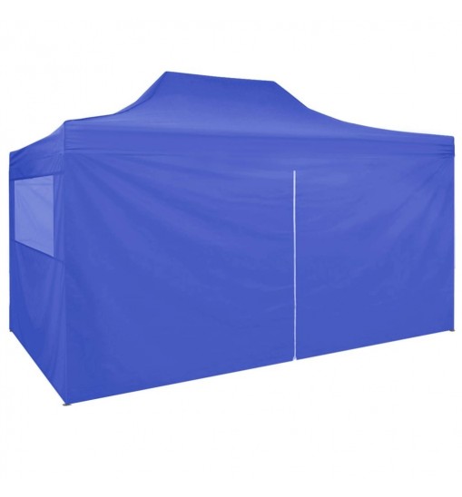 Professional Folding Party Tent with 4 Sidewalls 9.8'x13.1' Steel Blue