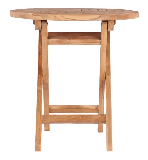 Folding Patio Table 17.7" Solid Teak Wood