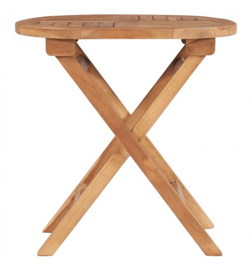 Folding Patio Table 17.7" Solid Teak Wood