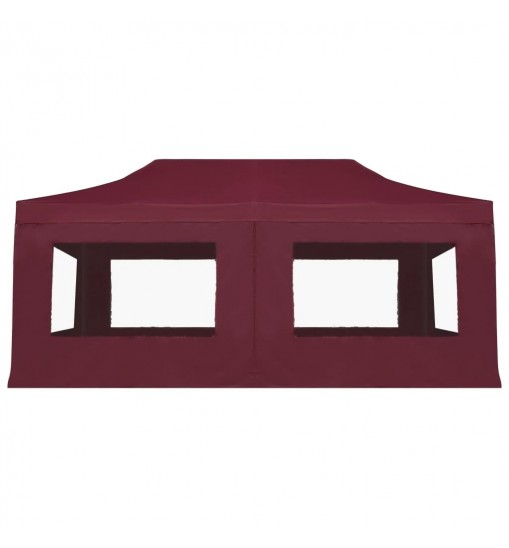 Professional Folding Party Tent with Walls Aluminum 19.7'x9.8' Wine Red