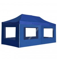 Professional Folding Party Tent with Walls Aluminum 19.7'x9.8' Blue