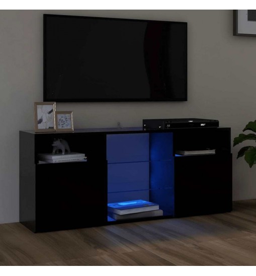 TV Cabinet with LED Lights Black 47.2"x11.8"x19.7"