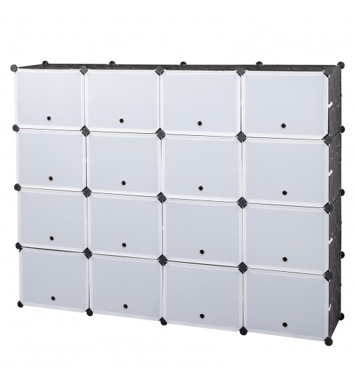 8-Tier Portable 64 Pair Shoe Rack Organizer 32 Grids Tower Shelf Storage Cabinet Stand Expandable for Heels, Boots, Slippers, Black YF