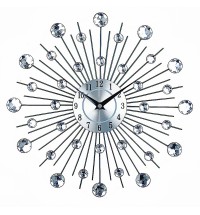 Radial Sunburst Diamond Silent Wall Clock Modern Home Decoration