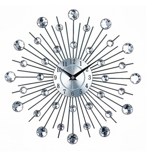 Radial Sunburst Diamond Silent Wall Clock Modern Home Decoration