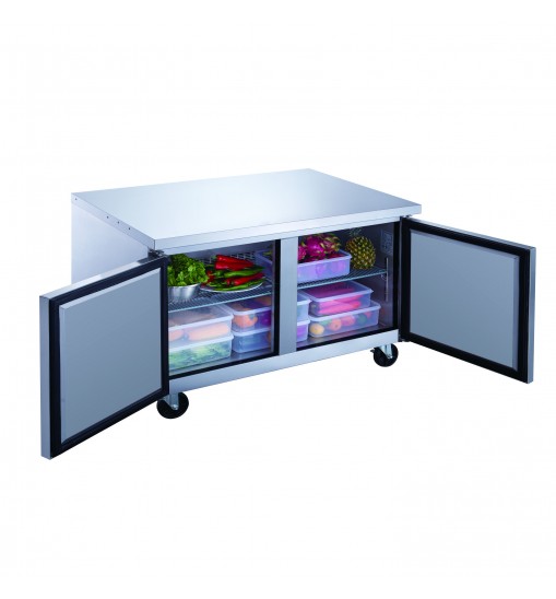 2 Door Commercial Undercounter Refrigerator made by stainless steel 48.125 in. W 12.2 cu.ft.