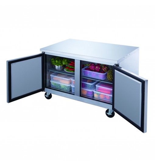 2 Door Commercial Undercounter Refrigerator made by stainless steel 48.125 in. W 12.2 cu.ft.