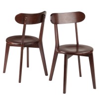 Pauline 2-Pc H-Leg Chair Set; Walnut