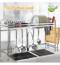 Over Sink Dish Drying Rack Shelf Stainless Steel Kitchen Countertop Bowl Dish Chopping Board Organizer Rack