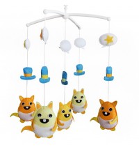 Baby Crib Mobile with Cute Squirrels, Nursery Mobile, Kids Mobile Crib Bed Toy