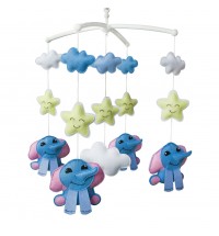 [Cute Elephant] Infant Musical Mobile, Nursery Mobile, Baby Mobile