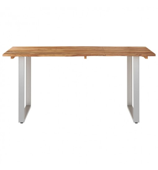 Dining Table 63"x31.5"x29.9" Solid Acacia Wood