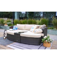 Direct Wicker 4-PC Outdoor Wicker Patio Furniture Sofa Luxury Comfort Wicker Sofa