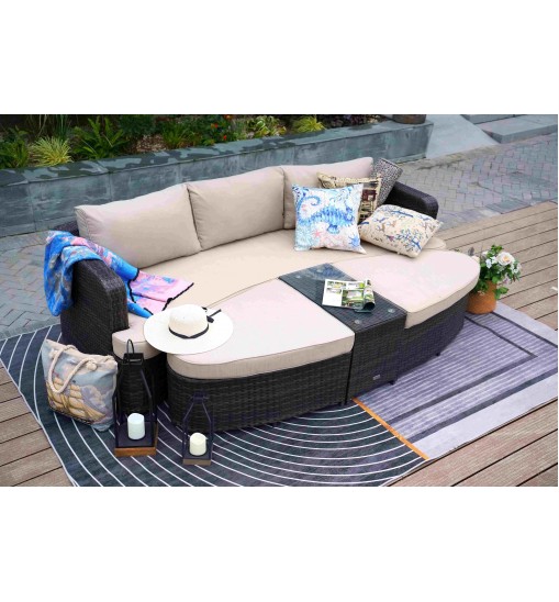 Direct Wicker 4-PC Outdoor Wicker Patio Furniture Sofa Luxury Comfort Wicker Sofa