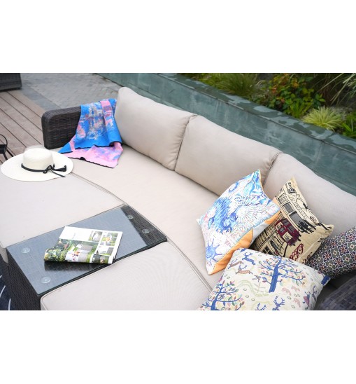 Direct Wicker 4-PC Outdoor Wicker Patio Furniture Sofa Luxury Comfort Wicker Sofa