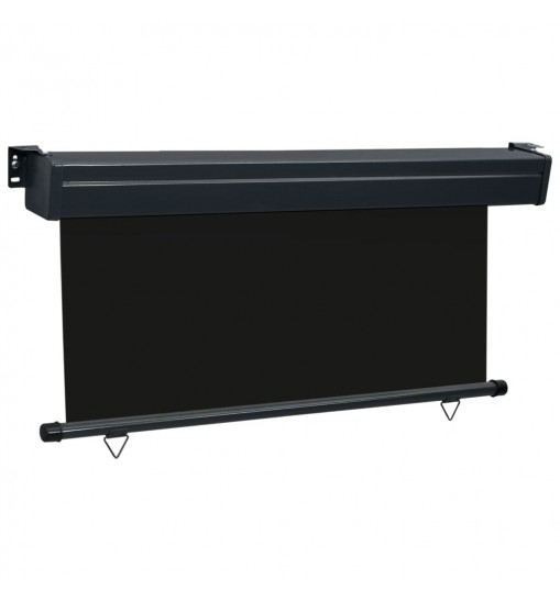 Balcony Side Awning 63"x98.4" Black