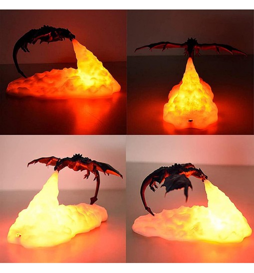 3D Printed LED Dragon Lamp Volcano Dragon Night Light Rechargeable Moon Lamps Night Lamp Teenager Room Decor Christmas Xmas Gift